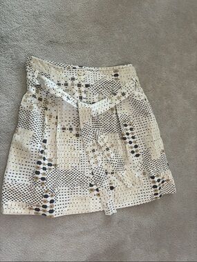 Skirt - Sandro Cream Multi Printed Mini Skirt